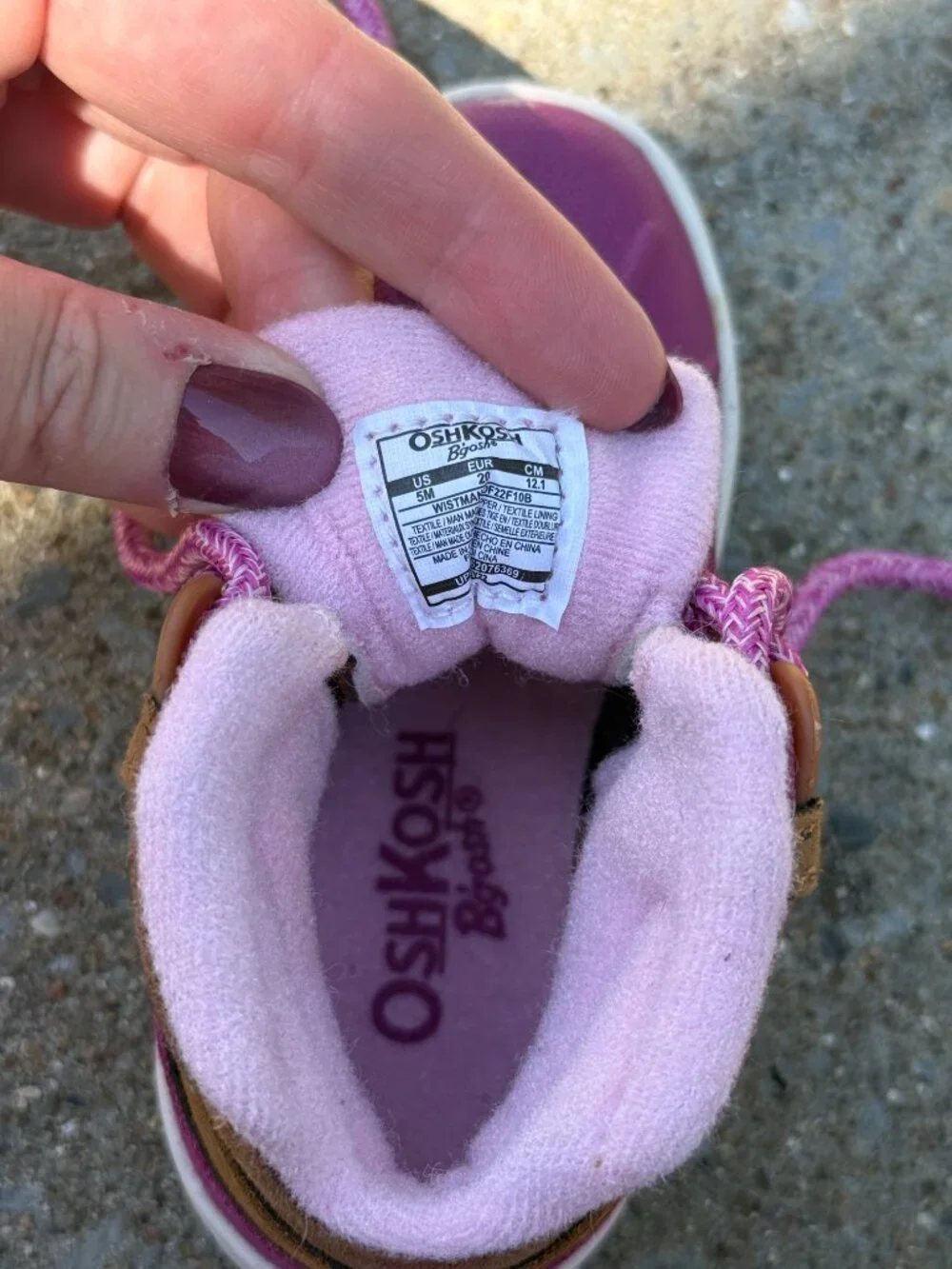 OshKosh Wistman Girls 5M Pink Brown High Top Boots Mini Gorpcore Hikers Y2K4137